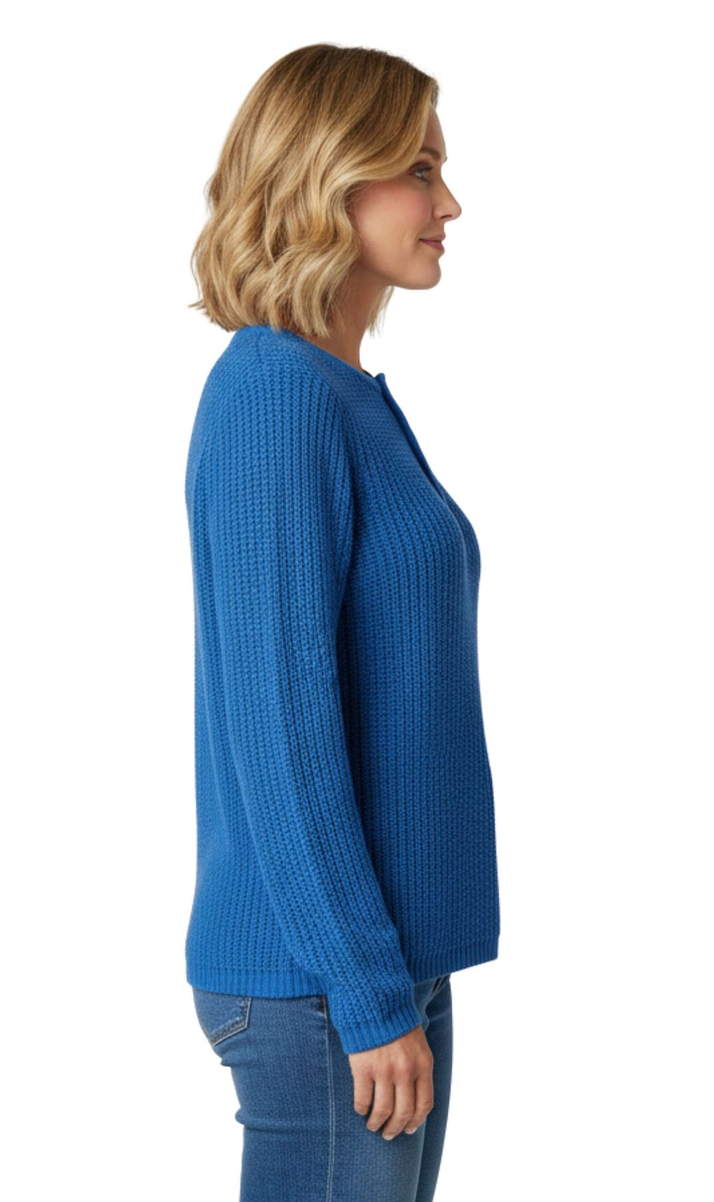 Women's Chic Henley Shaker-Knit Sweater for Women - Casual Long-Sleeve in Durable 100% Acrylic with 3-Button Placket